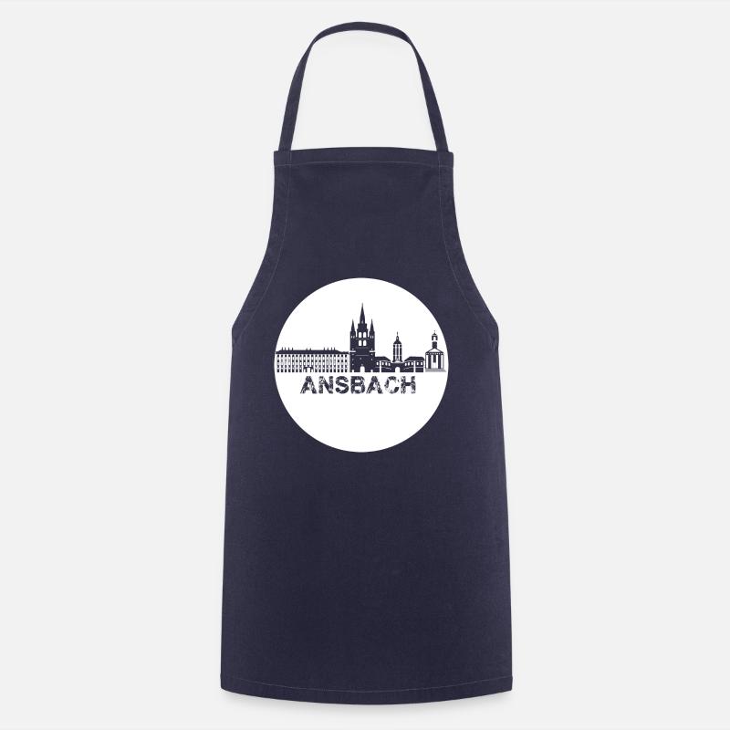 ansbach,skyline,weiss,kreis - Kochschürze - Navy
