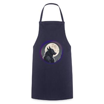 Le loup-garou aime la lune - Tablier de cuisine - marine - Devant - AI Model Male 185 dark (185cm)