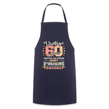 Anniversaire 60 ans : Humour Banane Cadeau Vintage - Tablier de cuisine - marine - Devant - AI Model Male 185 dark (185cm)