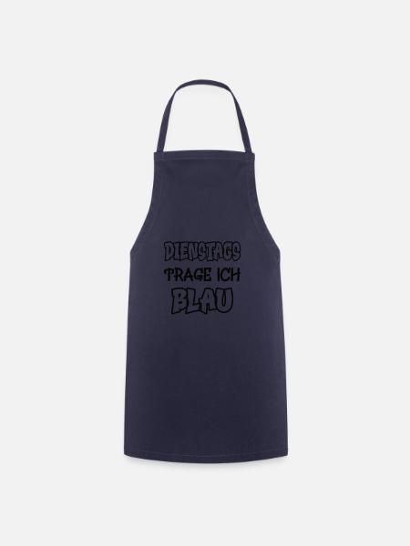 Les mardis, je porte du bleu en disant jeu de couleurs - Tablier de cuisine - marine