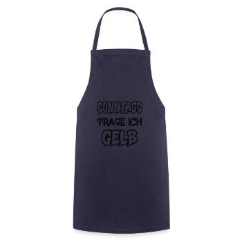 Le dimanche, je porte du jaune Dicton Couleur jaune - Tablier de cuisine - marine - Devant - AI Model Male 185 dark (185cm)