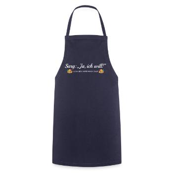 Coffin Yes, I do, funny saying bachelor party, marriage - Cooking Apron - navy - Front - AI Model Male 185 dark (185cm)