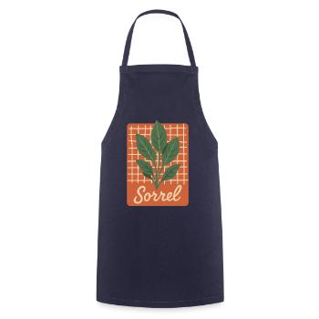 Sorrel - Botanical Herbs Illustration Retro - Cooking Apron - navy - Front - AI Model Male 185 dark (185cm)