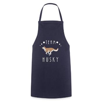 Team Husky - Red and White - Cooking Apron - navy - Front - AI Model Male 185 dark (185cm)