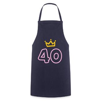 40. Geburtstag Krone Geschenk - Kochschürze - Navy - Vorne - AI Model Male 185 dark (185cm)