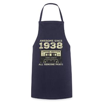 1938 Birthday Born In 1938 Vintage Retro - Cooking Apron - navy - Front - AI Model Male 185 dark (185cm)