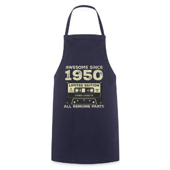 Anniversaire des années 1950 né dans les années 1950 Vintage rétro - Tablier de cuisine - marine - Devant - AI Model Male 185 dark (185cm)