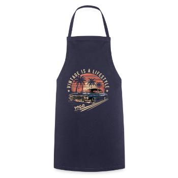 Vintage 1968 Retro Classic Car Legendary Since 1968 - Cooking Apron - navy - Front - AI Model Male 185 dark (185cm)
