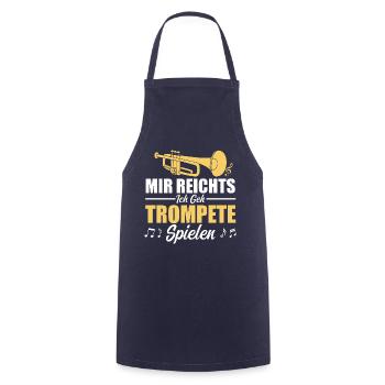 I've had enough, I'm going to play the trumpet - Cooking Apron - navy - Front - AI Model Male 185 dark (185cm)