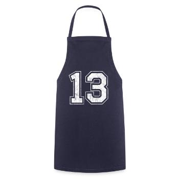 Number 13 - Cooking Apron - navy - Front - AI Model Male 185 dark (185cm)