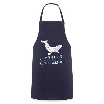 je m en fous parce que je suis une baleine - Tablier de cuisine - marine - Devant - AI Model Male 185 dark (185cm)