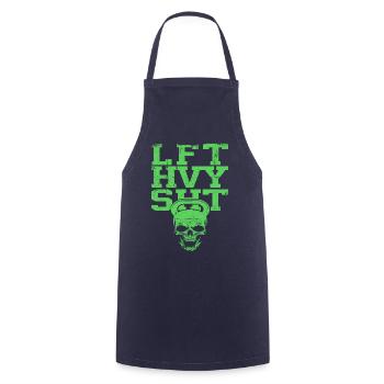 LFT HVY SHT Fitness Gym Bodybuilding - Kochschürze - Navy - Vorne - AI Model Male 185 dark (185cm)