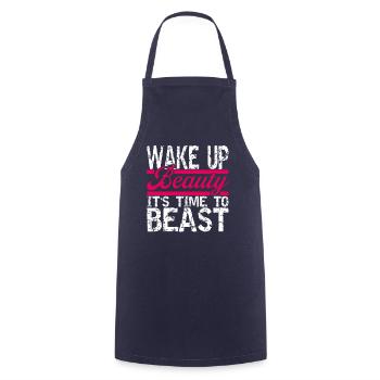 Wake up Beauty Fitness Gym Bodybuilding - Kochschürze - Navy - Vorne - AI Model Male 185 dark (185cm)