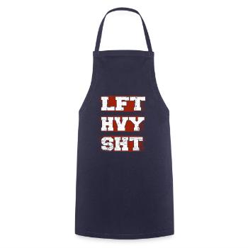 LFT HVY SHT Fitness Gym Bodybuilding - Kochschürze - Navy - Vorne - AI Model Male 185 dark (185cm)