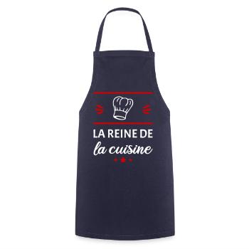 La reine de la cuisine, fête des mères, cuisinière - Tablier de cuisine - marine - Devant - AI Model Male 185 dark (185cm)