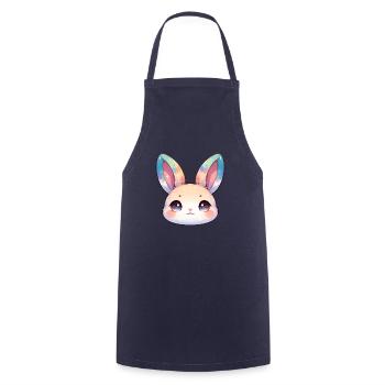 Visage mignon de lapin chibi avec des oreilles de couleur humide - Tablier de cuisine - marine - Devant - AI Model Male 185 dark (185cm)