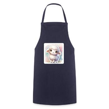 A Sweet Easter Sheep With Fluffy Wool - Cooking Apron - navy - Front - AI Model Male 185 dark (185cm)