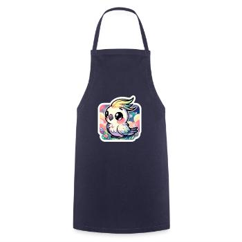 Une calopsitte Chibi mignonne dans un paysage coloré - Tablier de cuisine - marine - Devant - AI Model Male 185 dark (185cm)