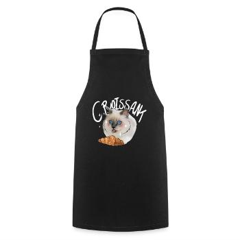 Croissant cat - Cooking Apron - black - Front - AI Model Male 185 dark (185cm)