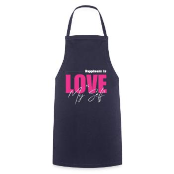 Happiness is Love My Self - Cooking Apron - navy - Front - AI Model Male 185 dark (185cm)
