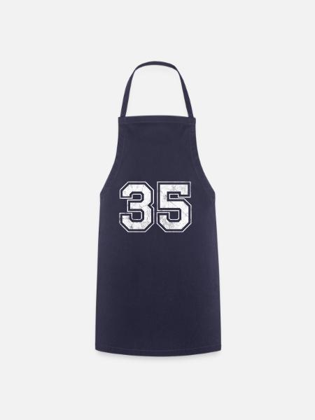 Number 35 - Cooking Apron - navy