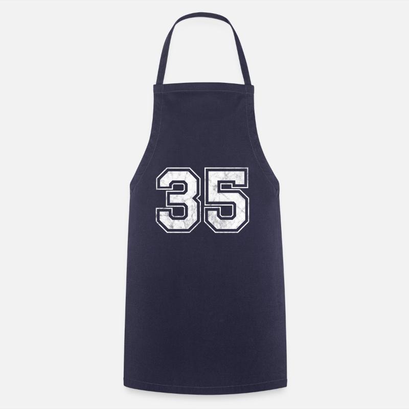 Number 35 - Cooking Apron - navy