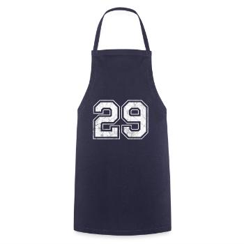 Number 29 - Cooking Apron - navy - Front - AI Model Male 185 dark (185cm)