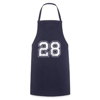 Number 28 - Cooking Apron - navy - Front - AI Model Male 185 dark (185cm)