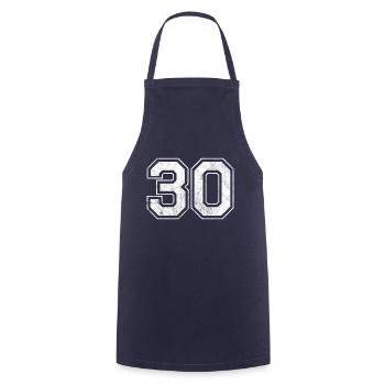 Number 30 - Cooking Apron - navy - Front - AI Model Male 185 dark (185cm)