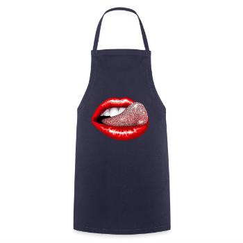 Precious Tongue - Cooking Apron - navy - Front - AI Model Male 185 dark (185cm)