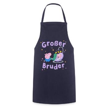Peppa Pig Design Großer Bruder Schorsch Mit Evie - Kochschürze - Navy - Vorne - AI Model Male 185 dark (185cm)