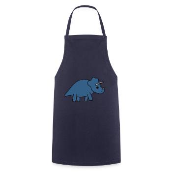 Cute Kawaii Triceratops Dino - Cooking Apron - navy - Front - AI Model Male 185 dark (185cm)