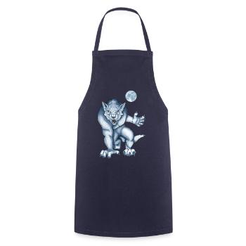 Night Moon Werewolf Curse - Cooking Apron - navy - Front - AI Model Male 185 dark (185cm)