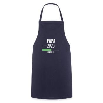 Papa 2023 loading /Du wirst Vater! - Kochschürze - Navy - Vorne - AI Model Male 185 dark (185cm)