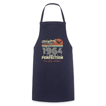 April 1964 Gift | 61st Anniversary April 1964 - Cooking Apron - navy - Front - AI Model Male 185 dark (185cm)