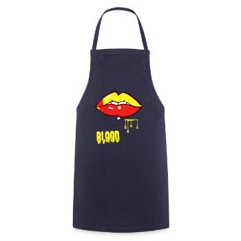 piercing & blood - Cooking Apron - navy - Front - AI Model Male 185 dark (185cm)