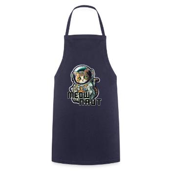 Meownaut astronaut cat for cat daddy - Cooking Apron - navy - Front - AI Model Male 185 dark (185cm)