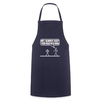 Funny stick figure - Cooking Apron - navy - Front - AI Model Male 185 dark (185cm)