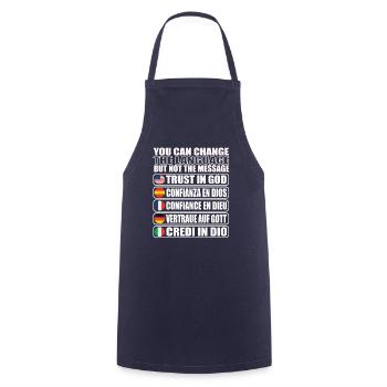 Trust in God Christians - Cooking Apron - navy - Front - AI Model Male 185 dark (185cm)