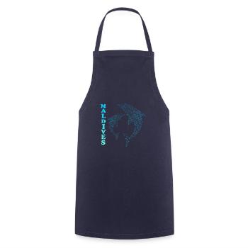 Malediven Delfine Maldives Dauphins - Tablier de cuisine - marine - Devant - AI Model Male 185 dark (185cm)