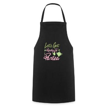 Préparons-nous pour le thé - Tablier de cuisine - noir - Devant - AI Model Male 185 dark (185cm)