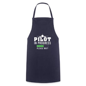 Pilot in Ausbildung - Kochschürze - Navy - Vorne - AI Model Male 185 dark (185cm)