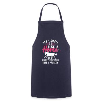 Smell like horse - Cooking Apron - navy - Front - AI Model Male 185 dark (185cm)