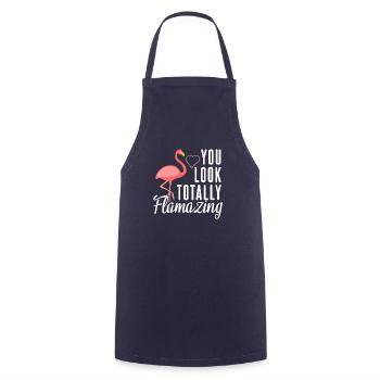 Flamingo Flamazing cadeau - Tablier de cuisine - marine - Devant - AI Model Male 185 dark (185cm)