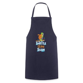 Turtle Ski Skiing Ski Holiday Gift - Cooking Apron - navy - Front - AI Model Male 185 dark (185cm)