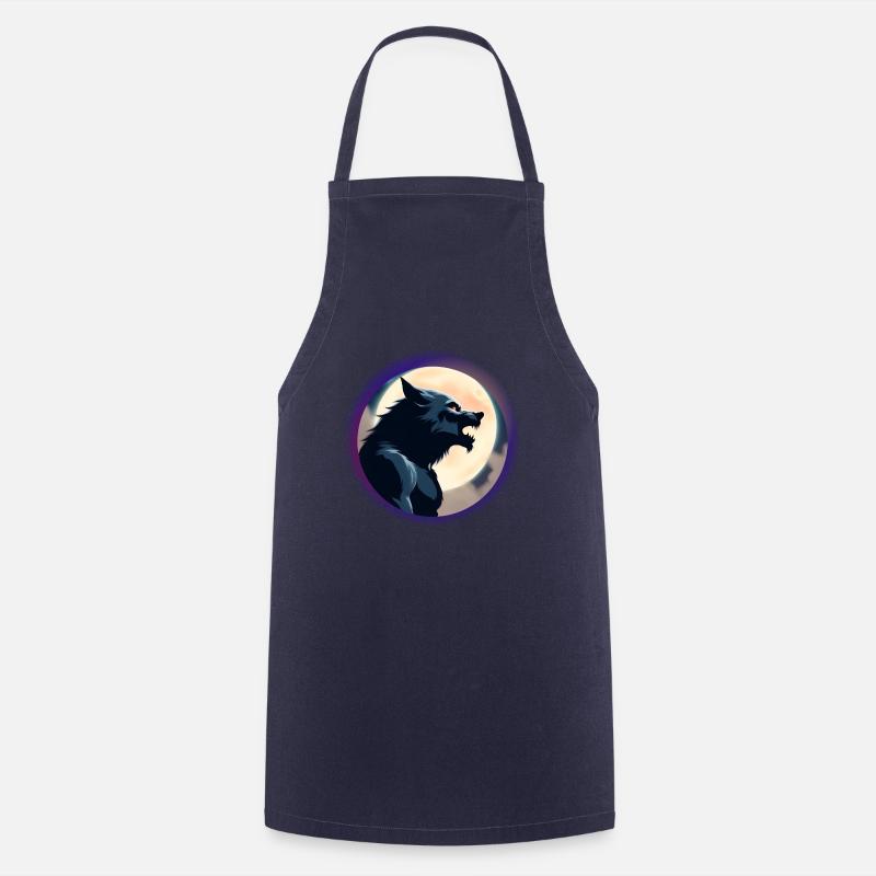 Le loup-garou aime la lune - Tablier de cuisine - marine
