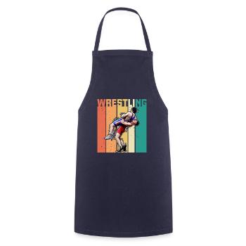 Arts Martiaux Lutte Lutte Lutte - Tablier de cuisine - marine - Devant - AI Model Male 185 dark (185cm)