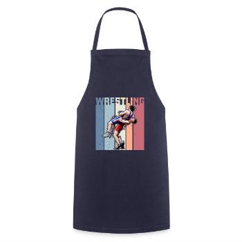 Arts Martiaux Lutte Lutte Lutte - Tablier de cuisine - marine - Devant - AI Model Male 185 dark (185cm)