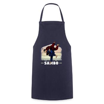 Martial Arts Sambo Wrestling Russia Sport - Cooking Apron - navy - Front - AI Model Male 185 dark (185cm)