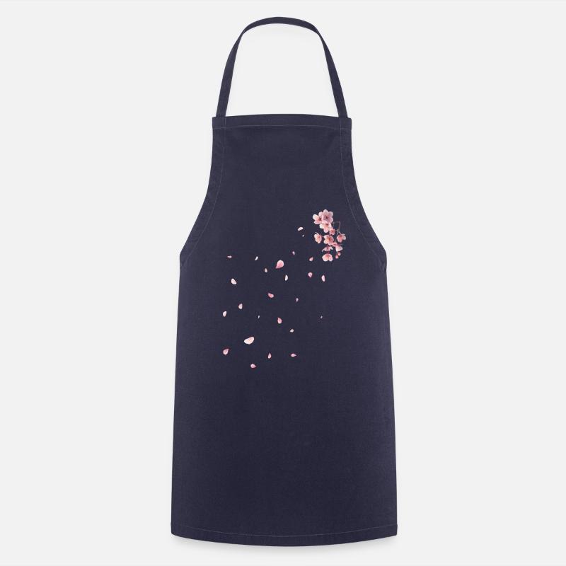 Sakura - Fleurs de cerisier - Tablier de cuisine - marine